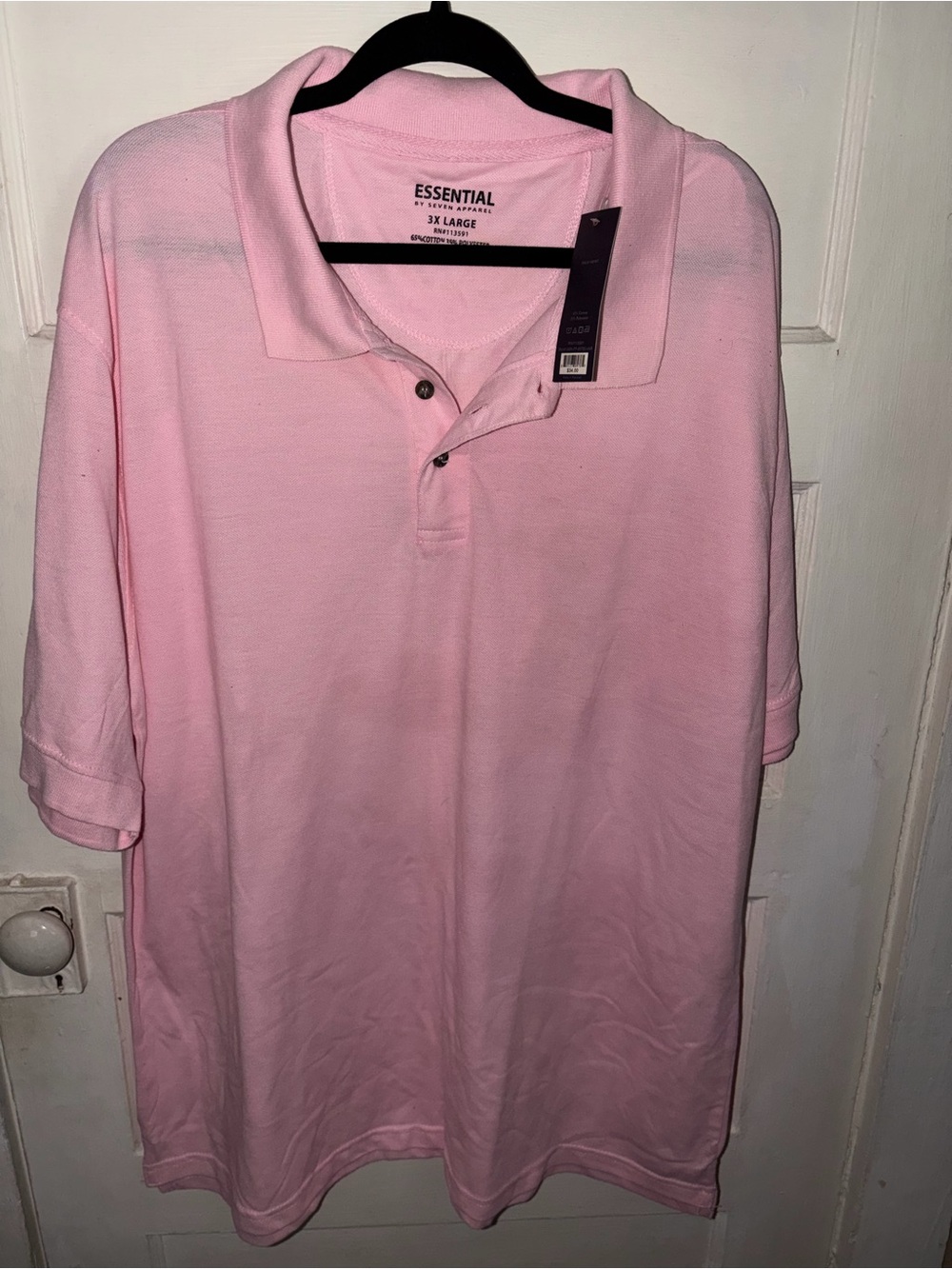 Essentials Men's Short Sleeve Polo Tee - Light Pink